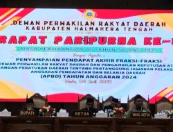 Bupati Sampaikan Laporan Pertanggungjawaban Pelaksanaan APBD Halteng Tahun Anggaran 2024