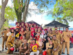 Menampilkan Poco-Poco yang Memukau di Perayaan HUT RI ke-80, Bapenda Halteng Optimis Meraih Juara