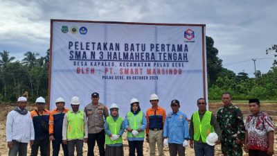 Pembangunan SMA Dimulai, Camat Pulau Gebe Apresiasi PT Smart Marsindo atas Investasi dalam Pendidikan