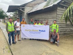 Peduli Korban Banjir, Harita Nickel Beri Bahan Bangunan untuk Perbaiki Rumah dan Talud Sungai Desa Yaba