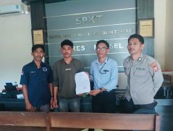 Diduga Dianiaya Oknum Polisi, Ferdi Latumeten Lapor ke Polres Halsel Didampingi Tim Kuasa Hukum