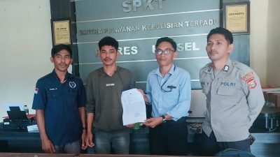 Diduga Dianiaya Oknum Polisi, Ferdi Latumeten Lapor ke Polres Halsel Didampingi Tim Kuasa Hukum