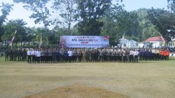 Hadapi Musim Kemarau, Polres dan Pemkab Halteng Gelar Apel Siaga Karhutla