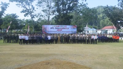Hadapi Musim Kemarau, Polres dan Pemkab Halteng Gelar Apel Siaga Karhutla